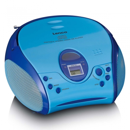 Boombox met CD-speler FM-radio en stickers Blauw