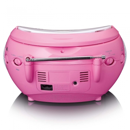 Boombox met CD-speler FM-radio en stickers Roze