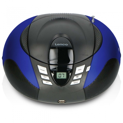 SCD-37 USB Blue Portable FM Radio CD and USB player Blue