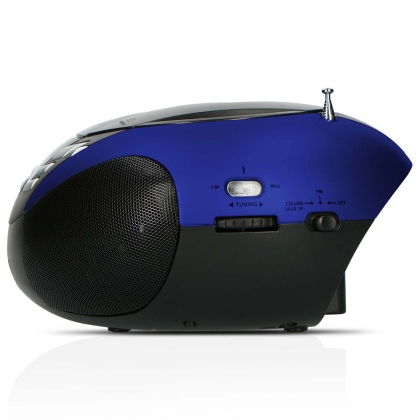 SCD-37 USB Blue Portable FM Radio CD and USB player Blue