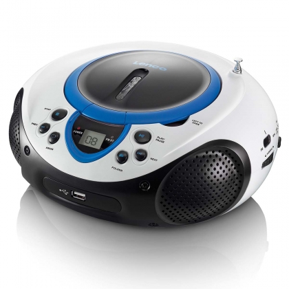 Draagbare FM-radio CD- en USB-speler Blauw