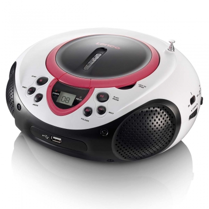 Draagbare FM-radio CD- en USB-speler Roze