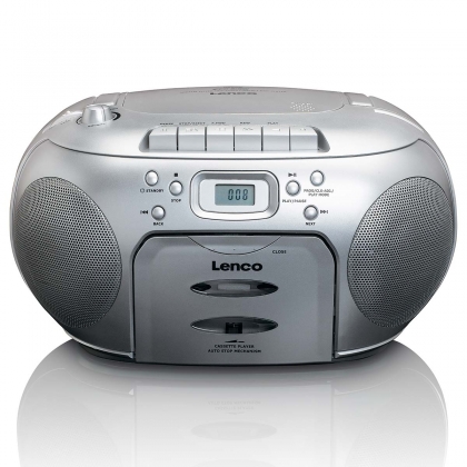 Portable FM Radio CD- Cassette player Silver