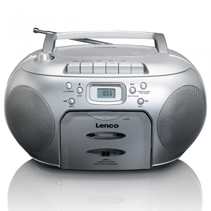 Portable FM Radio CD- Cassette player Silver