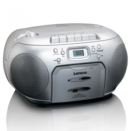 Portable FM Radio CD- Cassette player Silver