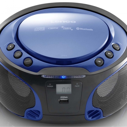 SCD-550BU draagbare FM-radio CD/MP3/USB/Bluetooth®-speler met LED-verlichting Blauw