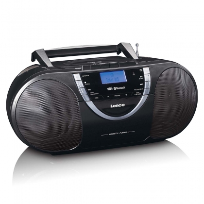 Draagbare DAB+ en FM-radio met CD-cassette en Bluetooth Zwart