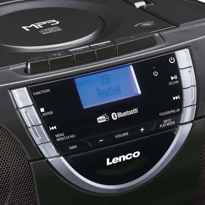 Draagbare DAB+ en FM-radio met CD-cassette en Bluetooth Zwart