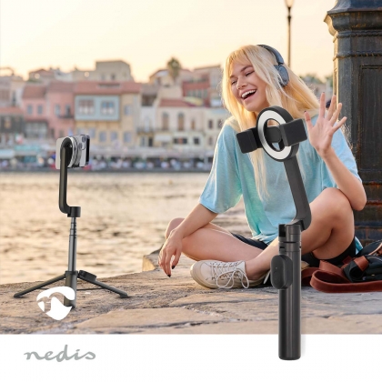 Bluetooth® Selfie Stick | Bluetooth® versie: 5.0 | Maximale schermgrootte: 7 " | Gevouwen lengte: 17 cm | Uitgevouwen lengte: 61 cm | Maximaal draagvermogen: 1000 g | Batterij Gevoed