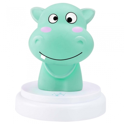 SILLY HIPPO LED nachtlampje nijlpaard blauw