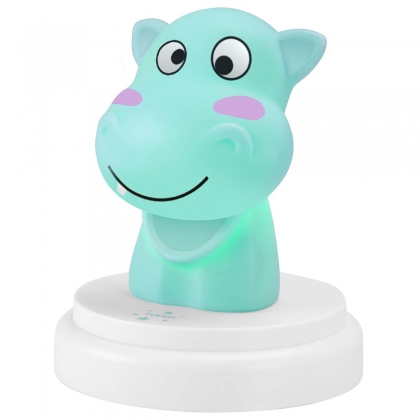 SILLY HIPPO LED nachtlampje nijlpaard blauw