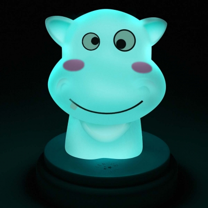 SILLY HIPPO LED nachtlampje nijlpaard blauw