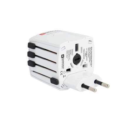 MUV USB (2xA) Compacte 2-polige wereldreisadapter met 2 geïntegreerde USB-poorten