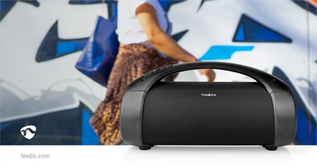 Bluetooth® Party Boombox | 6 uur | 2.0 | 50 W | Media afspeelmogelijkheden: AUX / USB | IPX5 | Koppelbaar | Handgreep | Feestverlichting | Zwart