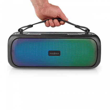 Bluetooth® Party Boombox | 4.5 uur | 2.0 | 45 W | Media afspeelmogelijkheden: AUX / USB | IPX5 | Koppelbaar | Handgreep | Feestverlichting | Zwart