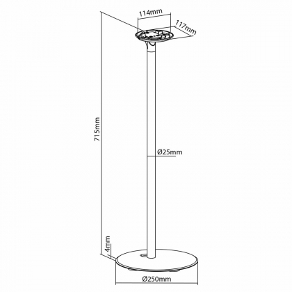 Speakerbeugel | Geschikt voor: Sonos® Era100 | Standaard | 3 kg | Vast | ABS / Metaal | Zwart