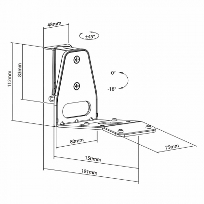 Speakerbeugel | Geschikt voor: Sonos® Era300 | Wand | 5 kg | Kantelbaar / Zwenken | Kantelbaar | Draaibaar | ABS / Metaal | Zwart