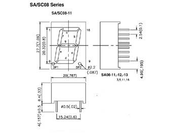 1-DIGIT DISPLAY 20mm GEMEENSCHAPPELIJKE ANODE SUPERROOD