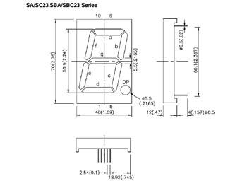 1-DIGIT DISPLAY 57mm GEMEENSCHAPPELIJKE ANODE SUPERGROEN