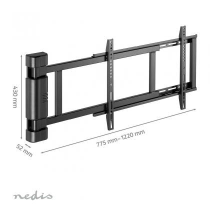 Motorised TV Wall Mount | 32 - 75 " | Maximum supported screen weight: 50 kg | Rotatable | Minimum wall distance: 56 mm | Remote controlled | ABS / Steel | Black