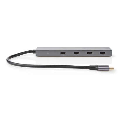 USB-Hub | 1x USB-C™ 3.2 Gen 2 Male | USB-C™ 3.2 Gen 2 Female with PD 3.0 / 3x USB-C™ 3.2 Gen 2 Female | 4-Poorts poort(en) | USB 3.2 Gen 2 | USB Gevoed | 10 Gbps