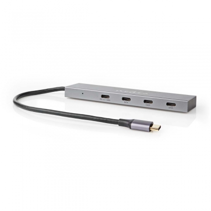 USB-Hub | 1x USB-C™ 3.2 Gen 2 Male | USB-C™ 3.2 Gen 2 Female with PD 3.0 / 3x USB-C™ 3.2 Gen 2 Female | 4-Poorts poort(en) | USB 3.2 Gen 2 | USB Gevoed | 10 Gbps