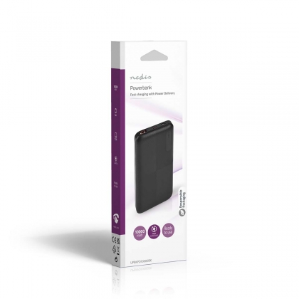 Powerbank | 10000 mAh | 1.5 / 2.0 / 3.0 A | Outputs: 2 | Output: 1x USB-A / 1x USB-C™ | Inputs: 1x Micro USB / 1x USB-C™ | PD2.0 18W | Lithium-Polymeer