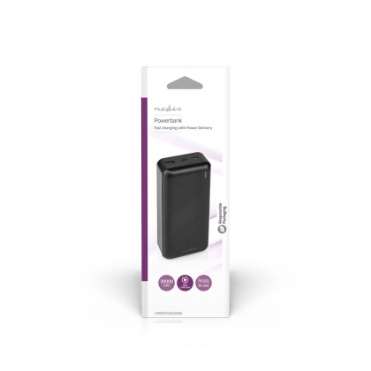 Powerbank | 30000 mAh | 1.5 / 2.0 / 3.0 A | Outputs: 2 | Output: 1x USB-A / 1x USB-C™ | Inputs: 1x Micro USB / 1x USB-C™ | PD3.0 20W | Lithium-Polymeer