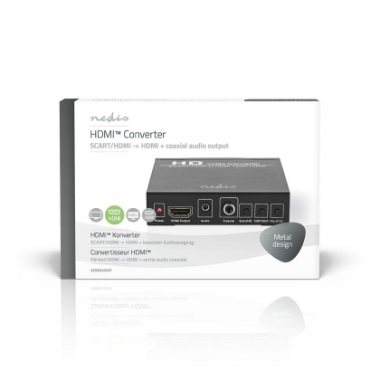 HDMI™-Converter | Scart Female | HDMI™ Output / 1x 3,5 mm Audio-Out / 1x Digitale Audio | 1-weg | 1080p | 1.65 Gbps | Aluminium | Antraciet