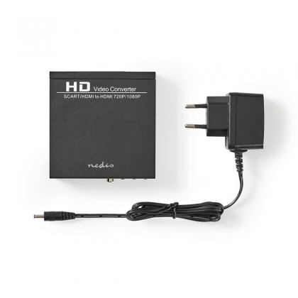 HDMI™-Converter | Scart Female | HDMI™ Output / 1x 3,5 mm Audio-Out / 1x Digitale Audio | 1-weg | 1080p | 1.65 Gbps | Aluminium | Antraciet