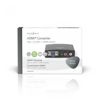 HDMI™-Converter | VGA Female / 2x RCA Female | HDMI™ Output | 1-weg | 1080p | 1.65 Gbps | Aluminium | Antraciet