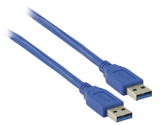 USB 3.0 Kabel A Male - A Male Rond 3.00 m Blauw