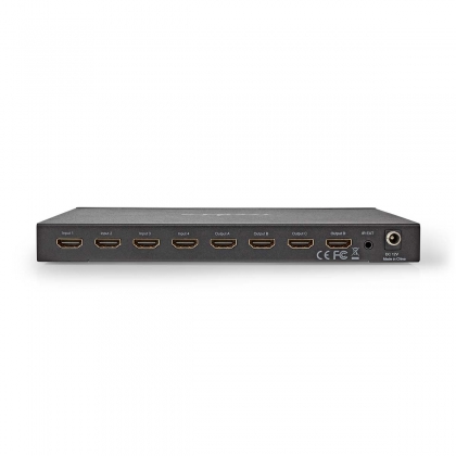 HDMI™ Matrix-Switch | 4 x 4-Poorts poort(en) | DC Power / 1x RS232 / 4x HDMI™ Input | 4x HDMI™ Output | 4K@60Hz | 18 Gbps | Afstandbestuurbaar | Metaal | Zwart