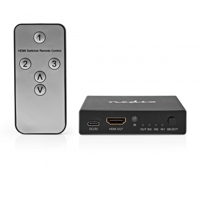 HDMI™-Switch | 3 poort(en) | 3x HDMI™ Input | HDMI™ Output | 8K@60Hz | 45 Gbps | Afstandbestuurbaar | Aluminium | Antraciet