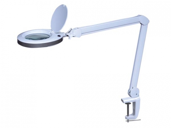 LED bureauwerklamp met vergrootglas - 8 dioptrie - 8 W - 60 LED's - wit