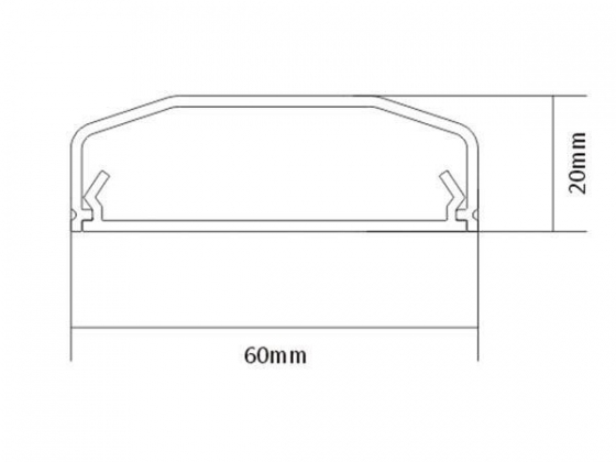 RECHTE KABELGOOT - PVC - 60 x 250 mm - WIT