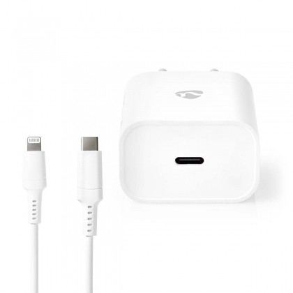 Oplader | 20 W | Snellaad functie | 1.67 / 2.22 / 3.0 A | Outputs: 1 | USB-C™ | Lightning 8-Pins (Los) Kabel | 1.00 m | Automatische Voltage Selectie | Wit