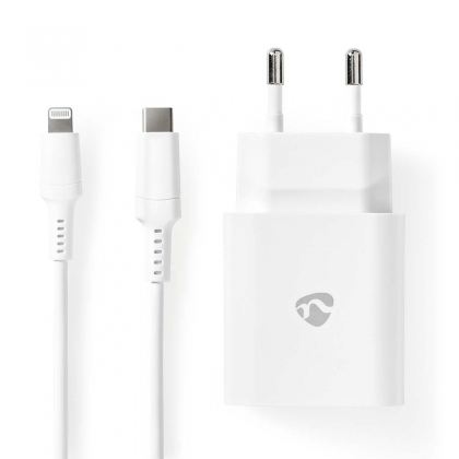 Oplader | 20 W | Snellaad functie | 1.67 / 2.22 / 3.0 A | Outputs: 1 | USB-C™ | Lightning 8-Pins (Los) Kabel | 1.00 m | Automatische Voltage Selectie | Wit