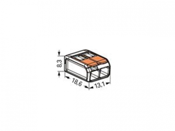 COMPACT SPLICING CONNECTOR 2 x 0,2 - 4 mm² VOOR ALLE DRAADTYPEN - 16 st.