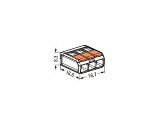 COMPACT SPLICING CONNECTOR 3 x 0,2 - 4 mm² VOOR ALLE DRAADTYPEN - 12 st.