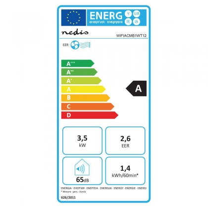 SmartLife 3-in-1 Airconditioner | Wi-Fi | 12000 BTU | 100 m³ | Ontvochtiging | Android™ / IOS | Energieklasse: A | 3 Snelheden | 65 dB | Wit