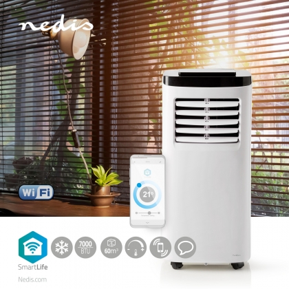 SmartLife 3-in-1 Airconditioner | Wi-Fi | 7000 BTU | 60 m³ | Ontvochtiging | Android™ / IOS | Energieklasse: A | 2 Snelheden | 65 dB | Wit