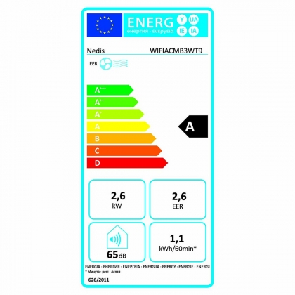 SmartLife 3-in-1 Airconditioner | Wi-Fi | 9000 BTU | 80 m³ | Ontvochtiging | Android™ / IOS | Energieklasse: A | 3 Snelheden | 65 dB | Wit