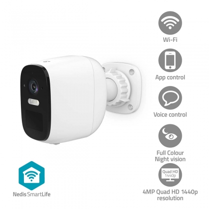 SmartLife Wi-Fi Camera voor Buiten met Accu | 4MP 1440p / 2560x1440 | IP66