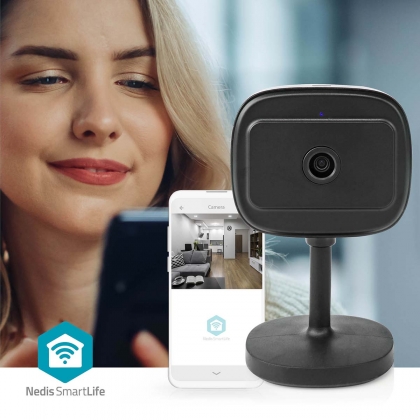 SmartLife Camera voor Binnen | Wi-Fi | Full HD 1080p | Cloud Opslag (optioneel) / microSD (niet inbegrepen) / Onvif | Met bewegingssensor | Nachtzicht | Zwart