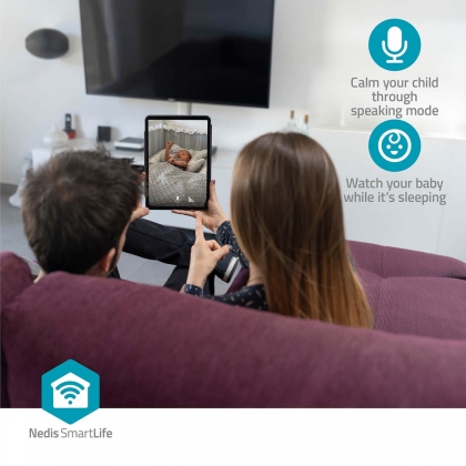 SmartLife Camera voor Binnen | Wi-Fi | 3MP Full HD 1296p | Cloud Opslag (optioneel) / microSD (niet inbegrepen) / Onvif | Met bewegingssensor | Nachtzicht | Wit