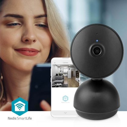 SmartLife Camera voor Binnen | Wi-Fi | Full HD 1080p | Pan tilt | Cloud Opslag (optioneel) / microSD (niet inbegrepen) / Onvif | Met bewegingssensor | Nachtzicht | Zwart