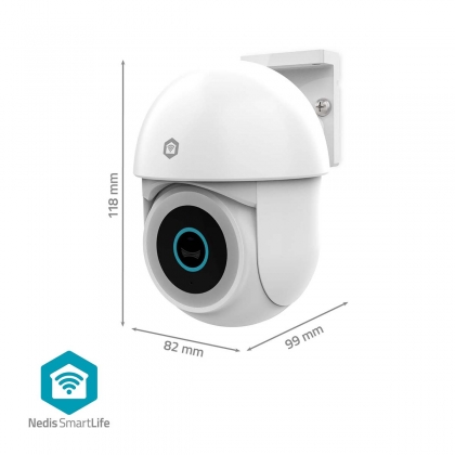 SmartLife Camera voor Buiten | Wi-Fi | Spotlight | 3MP Full HD 1296p | Pan tilt | IP65 | Cloud Opslag (optioneel) / microSD (niet inbegrepen) / Onvif | 5 V DC | Met bewegingssensor | Nachtzicht | Wit