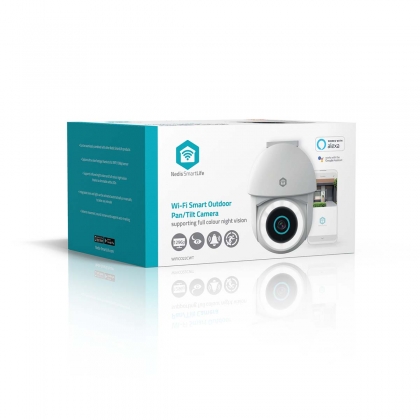 SmartLife Camera voor Buiten | Wi-Fi | Spotlight | 3MP Full HD 1296p | Pan tilt | IP65 | Cloud Opslag (optioneel) / microSD (niet inbegrepen) / Onvif | 5 V DC | Met bewegingssensor | Nachtzicht | Wit