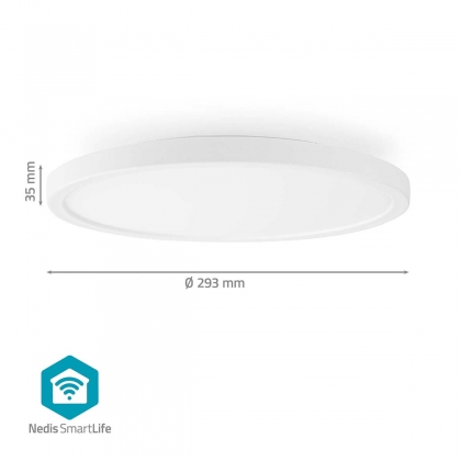 SmartLife Plafondlamp | Wi-Fi | RGB / Warm tot Koel Wit | Rond | Diameter: 290 mm | 1800 lm | 2700 - 6500 K | IP20 | Energieklasse: F | Android™ / IOS